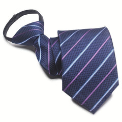 1pc 7CM/2.75inch Easy-Pull Lazy Tie - Convenient, One-Handed Adjustment, Time-Saving, Stylish Accessory for Business, Leisure - Ideal Gift Choice for Men, Navy Blue Series