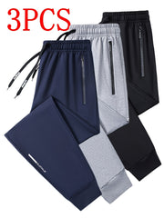 3pcs, Men's Pants Sports Casual, Stretch Loose, Premium, Zipper Leg Pants, Outdoor, Gifts, Men's Sweatpants,, Sweatpants Men, Joggers for Men, Pants for Men, Men's Trousers, Gifts for Men, Mens Christmas Gifts, Mens Gifts Ide