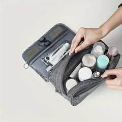 Large Capacity Travel & Business Makeup Organizer Bag - Durable Polyester, Wet & Dry Separation Design, Multiple Compartments for Cosmetics, Toiletries, And Accessories, Ideal for And Women, Travel Organizer|Sleek Organizer|D