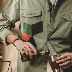 Casual Long-Sleeved Winter Ins Ethnic Style Color Matching Shirt