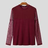 INCERUN New Men Mesh Design T-shirts Party Nightclub Male