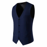 Mens Suit Vest Smart Casual Sleeveless Vest Single Breasted Solid Color