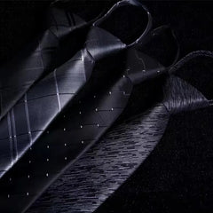 7cm Mens Tie Pre-tied Easy Wear Neck Tie Zipper Lazy Pre-tied Korean Style Stripes Dot Plaid Business Wedding Necktie