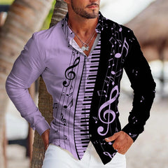 Electronic organ Hawaiian Shirts Music 3d Printed Shirts Men Fashion