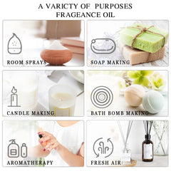 EUQEE 6pcs Fragrance Oils Set 10ml Aroma Oil Gift Box For Humidifier Diffuser Candle Soap Making Air Freshener