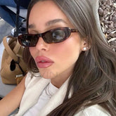 Fashion Cat Eye Sunglasses Women's Luxury Brand Small Oval Black