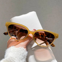 SO&EI New Small Cat Eye Jelly Color Sunglasses Women Fashion Gradient Shades UV400
