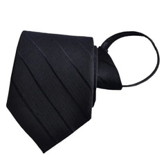 Elegant 8CM Lazy Ties Blue Black Red Striped Men Shirt Business Dress Zipper Tie Neckties Vestisens Accessories Wedding Groom