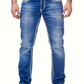 Comfy Street Style Denim Pants - Distressed, With Multiple Pockets, Fashionable and Casual Wear for Men