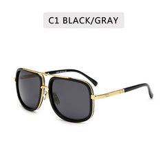 Big Frame Sunglasses Men Square Metal Sun Glasses