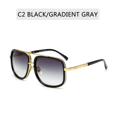Big Frame Sunglasses Men Square Metal Sun Glasses