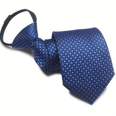 1pc 7CM/2.75inch Easy-Pull Lazy Tie - Convenient, One-Handed Adjustment, Time-Saving, Stylish Accessory for Business, Leisure - Ideal Gift Choice for Men, Navy Blue Series