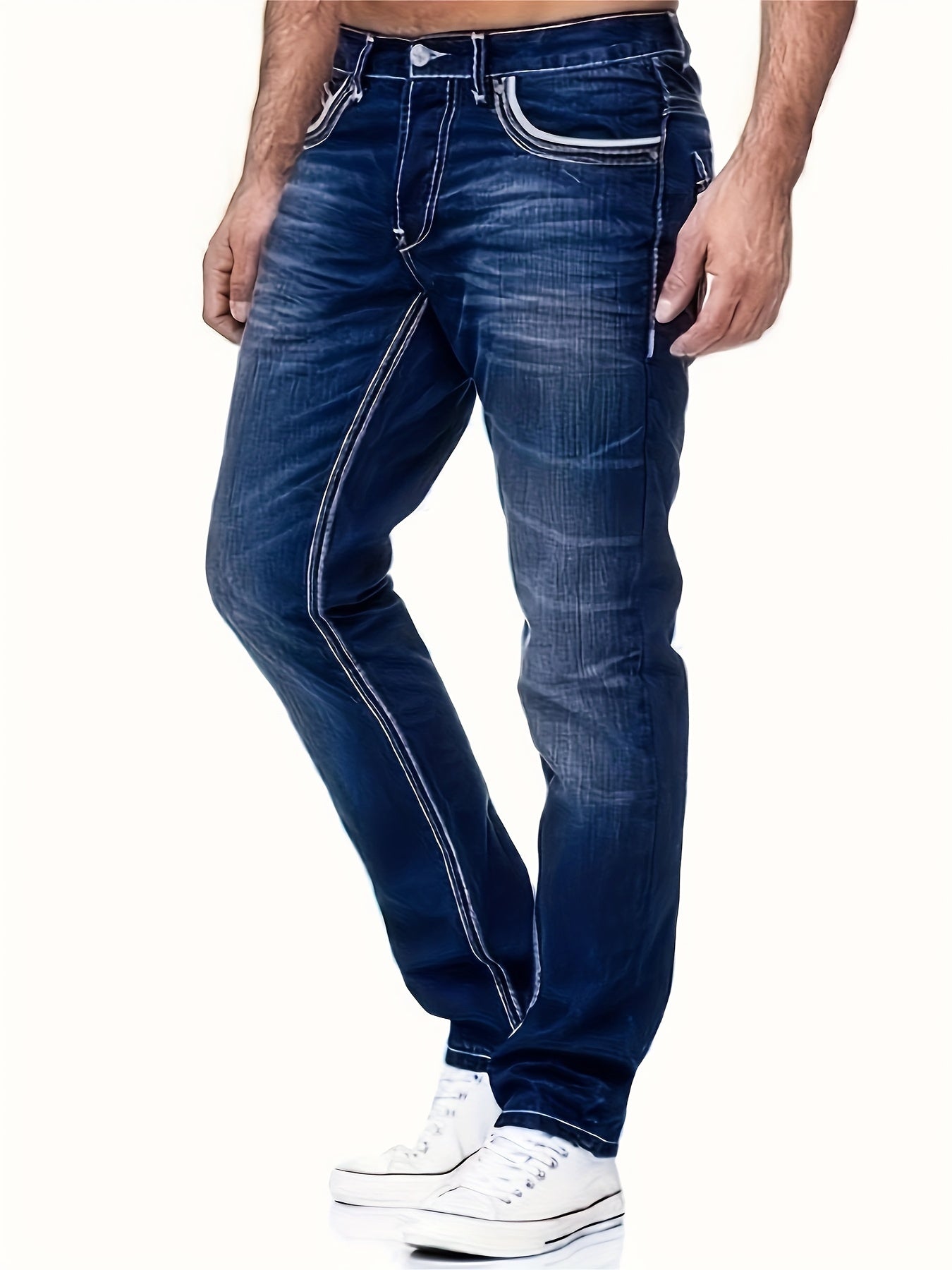 Comfy Street Style Denim Pants - Distressed, With Multiple Pockets, Fashionable and Casual Wear for Men