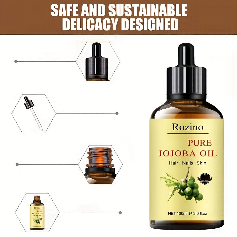 Natural Jojoba Oil Essential Oil:, Suitable for Massage, Skincare, Gua Sha, Showering, Facial Care, Body Care, Nail Care, Hair Care, And Eyelash Care