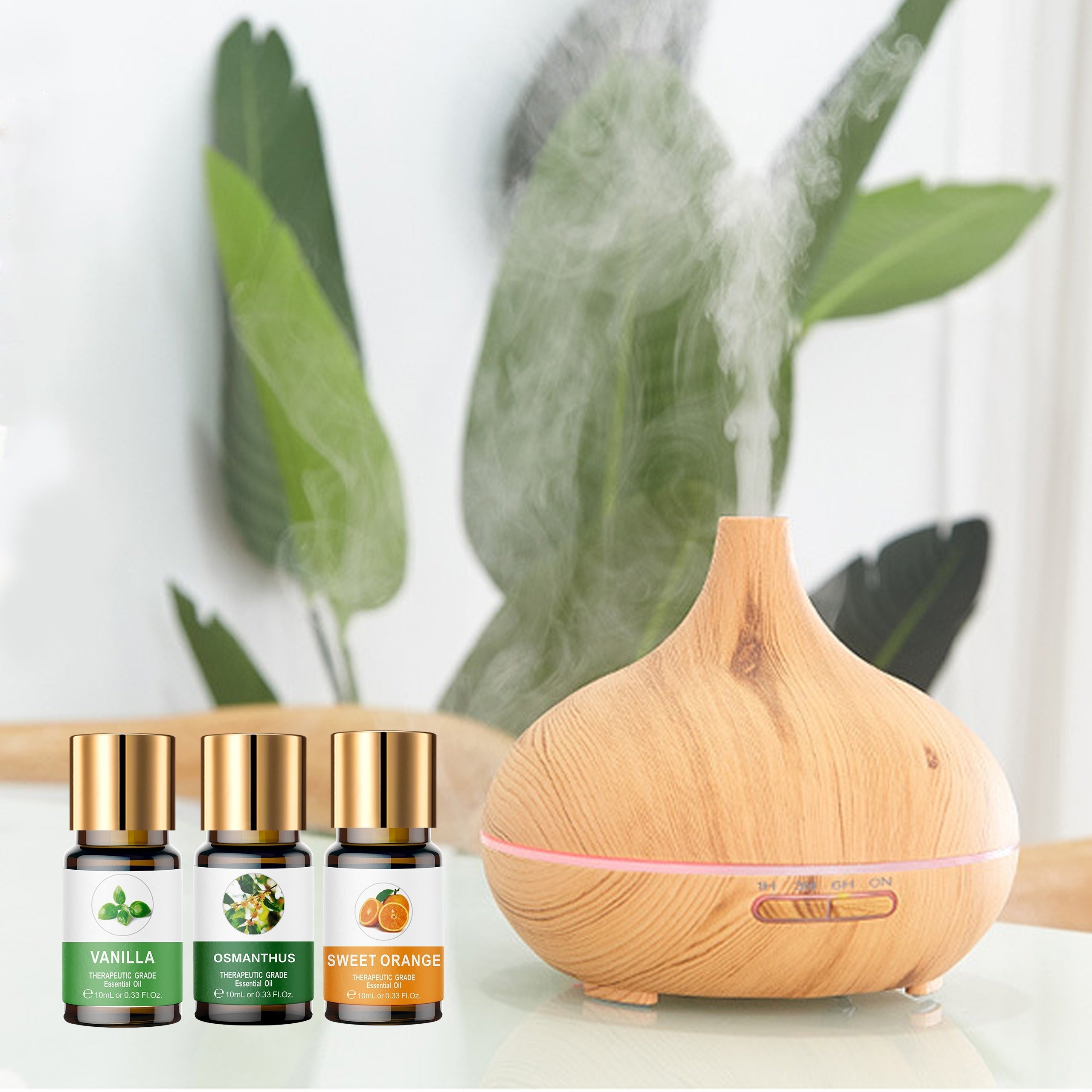 Essential Oil Set, Essential Oil 8*0.34oz Wooden Box Set, Essential Oil Set (lavender, Mint, Vanilla, Sweet Orange, Jasmine, Eucalyptus, Ylang Ylang, Osmanthus