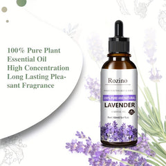 3.38oz Lavender Essential Oil, for Massage, Light Beige Care, Scraping, Shower, Diffuser Relaxing Essential Oil, Face, Body, Nails, Hair, Eyelash Care
