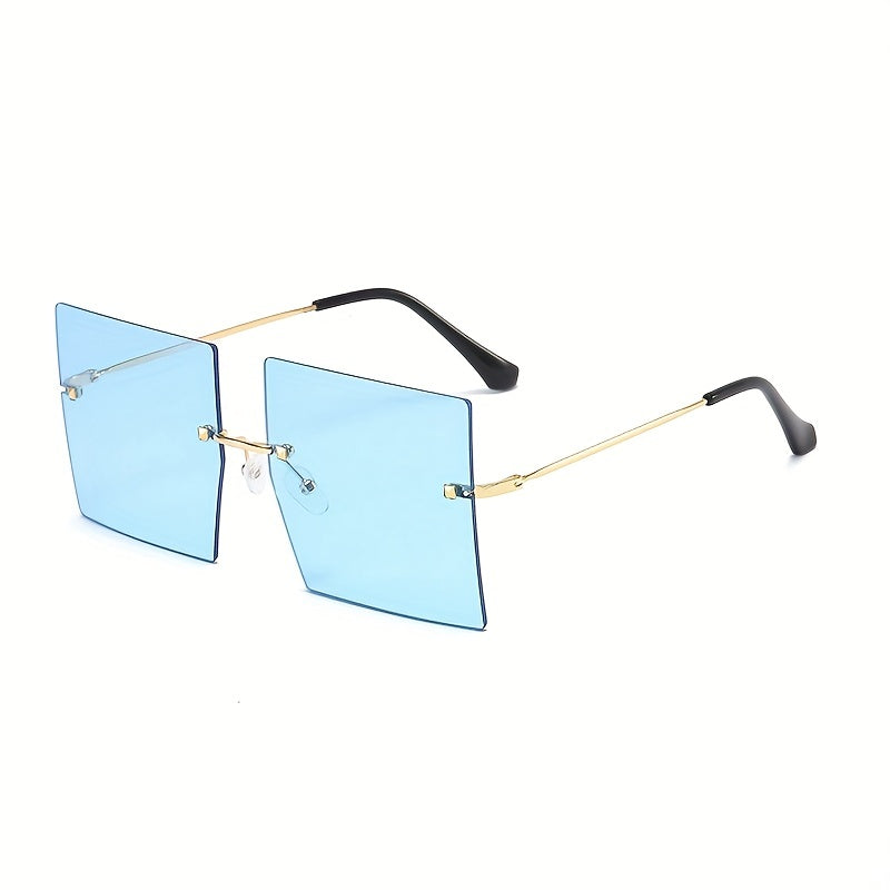 Oversized Gradient Sun Shades - Frameless Design, Trendy Gradient Lenses, Stylish Unisex Glasses - Perfect for Summer Outings, Beach Party Essential for Women and Men