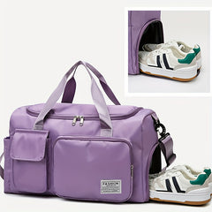 Large Capacity Short-Distance Travel Bag for Women Dry Wet Separation with Shoe Position Sports Gym Bag Casual Student Luggage Bag Men