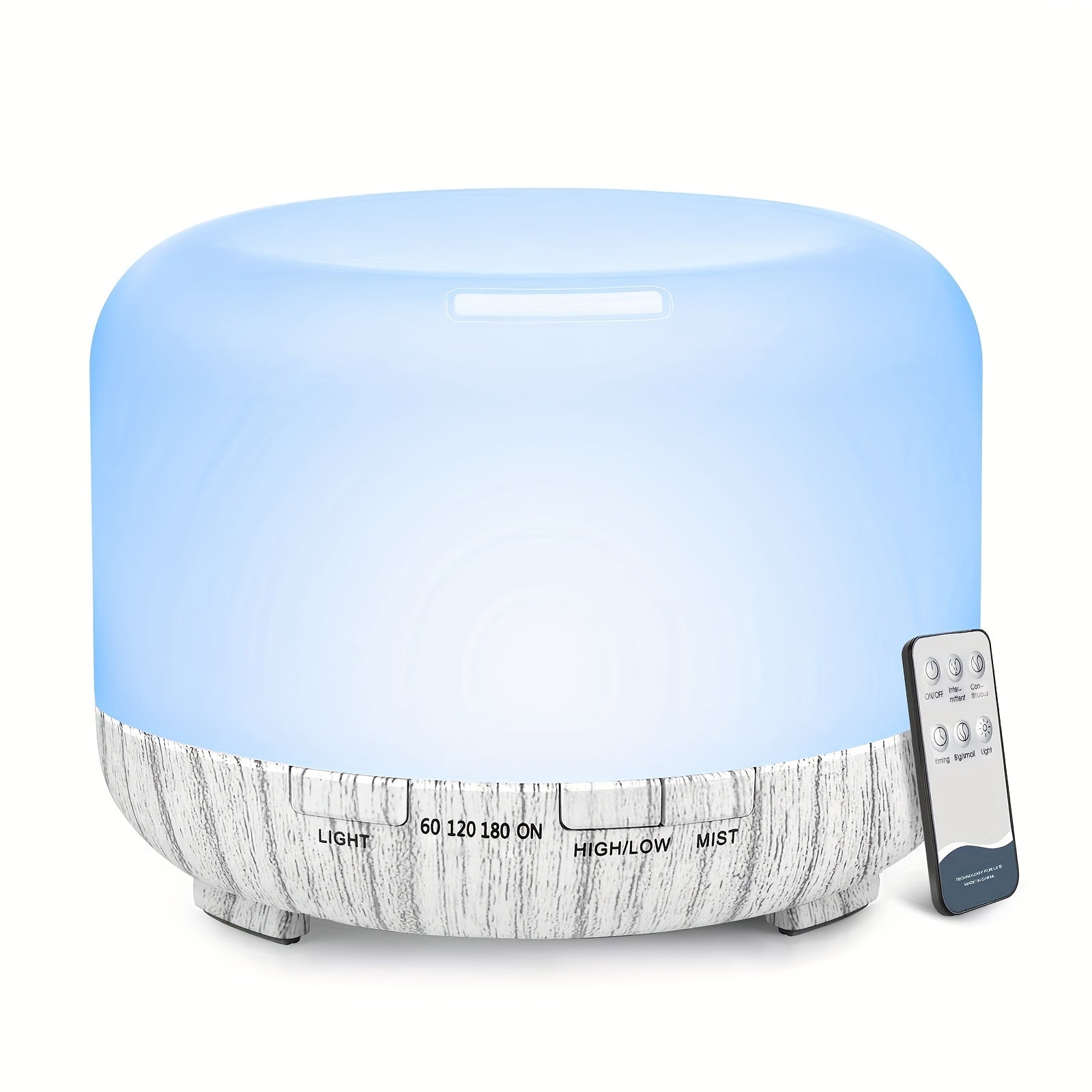 500ml USB-Powered Wood Grain Aromatherapy Diffuser with Remote Control - Auto Shut-Off and Soothing Essential Oil Aroma for Home, Office, and Bedroom
