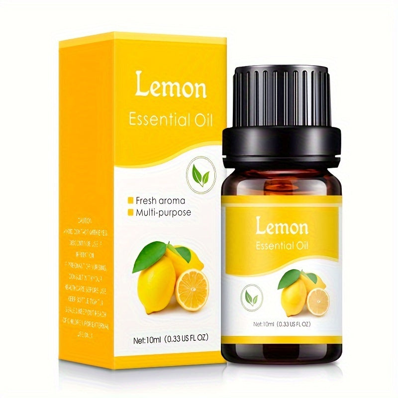 10ml Essential Oil Set - Relaxing Lavender, Uplifting Lemongrass, Romantic Rose - Fragrance Oils for Diffuser, Humidifier - Nourishing Skin and Hair, All Skin Types, Alcohol-Free, For Home, Bathroom, Office Use