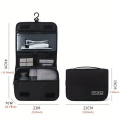 Large Capacity Travel & Business Makeup Organizer Bag - Durable Polyester, Wet & Dry Separation Design, Multiple Compartments for Cosmetics, Toiletries, And Accessories, Ideal for And Women, Travel Organizer|Sleek Organizer|D