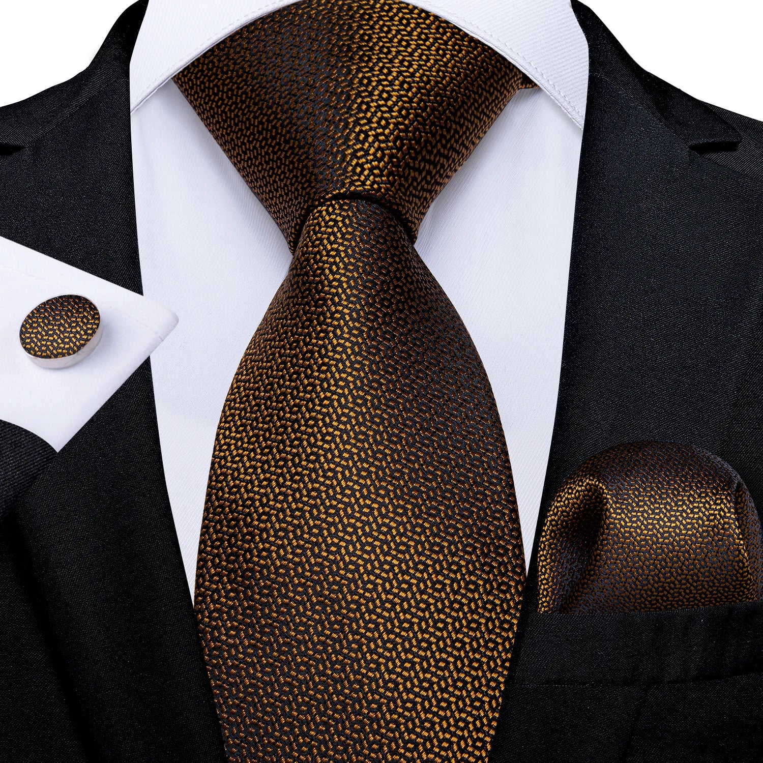 Luxury Blue Plaid Dot Ties For Men Solid Wedding Accessories Neck Tie Handkerchief Cufflinks Set Gravatas Mens Gift DiBanGu