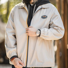 Madden Nylon Coach Jacket Turn-down Collar Coat Tooling