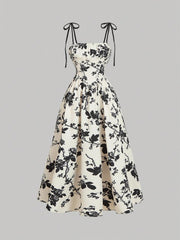 Amazon 2025 European and American New Women's Floral Printed Sling Homecoming dress Summer Sun Dress Spring Dress