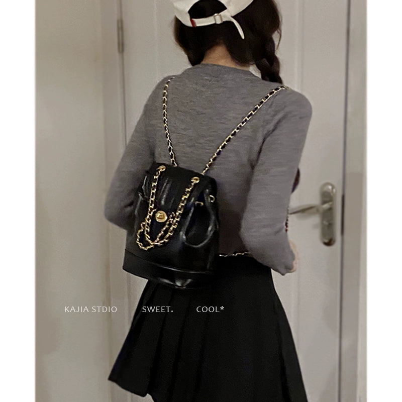 Classic Style Female Chain Student Multi-Functional Backpack Bags