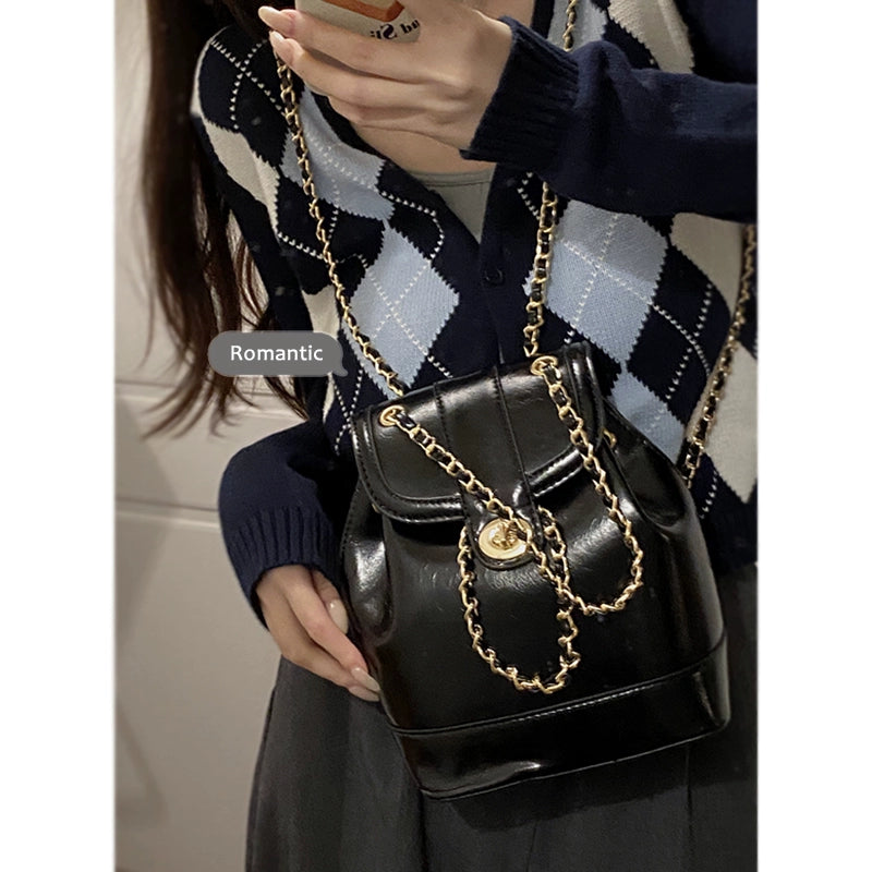 Classic Style Female Chain Student Multi-Functional Backpack Bags