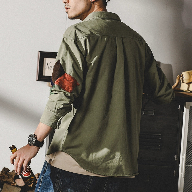 Casual Long-Sleeved Winter Ins Ethnic Style Color Matching Shirt