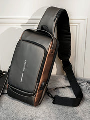 New Trendy Cool Motorcycle Bag Korean Men's Bag Casual Large Capacity Chest Bag Youth Fashion Shoulder Bag Trendy Bag