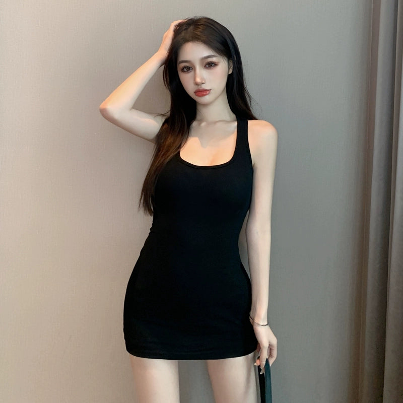 Cross Sweet Sexy Bodycon Dress Elegant Socialite Halterneck