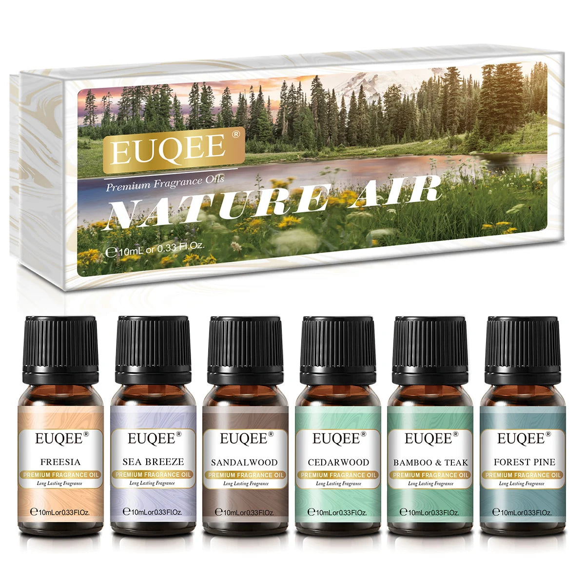 EUQEE 6pcs Fragrance Oils Set 10ml Aroma Oil Gift Box For Humidifier Diffuser Candle