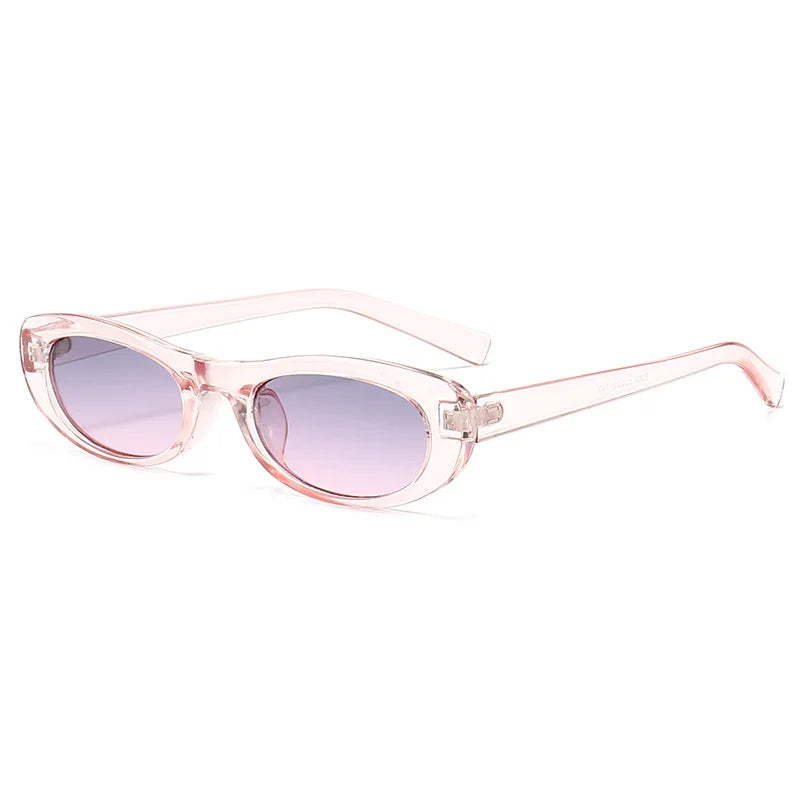 Fashion Cat Eye Sunglasses Women's Luxury Brand Small Oval Black