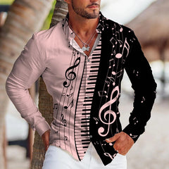 Electronic organ Hawaiian Shirts Music 3d Printed Shirts Men Fashion