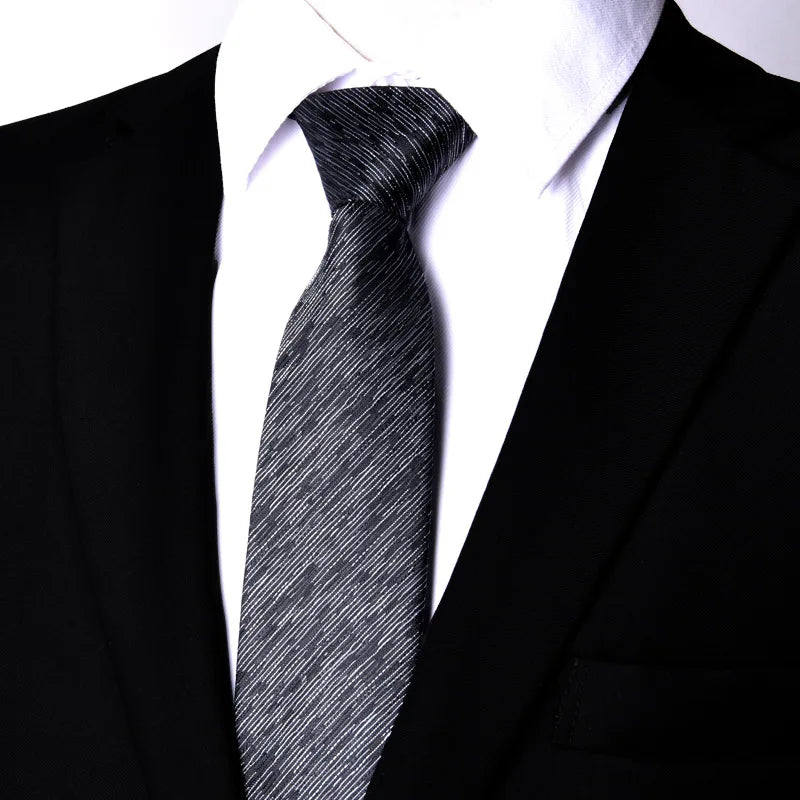 7cm Mens Tie Pre-tied Easy Wear Neck Tie Zipper Lazy Pre-tied Korean Style Stripes Dot Plaid Business Wedding Necktie
