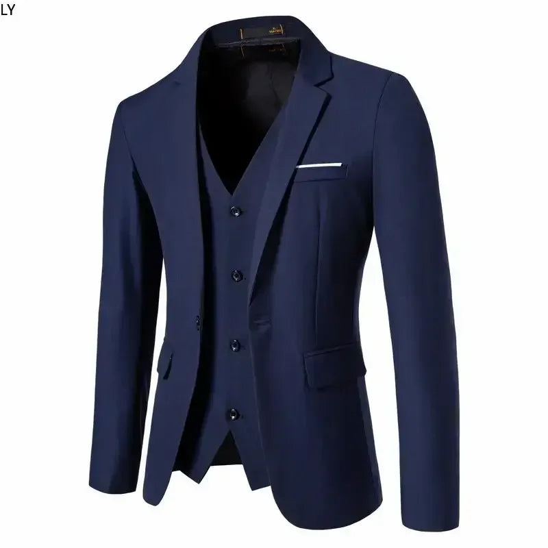 Mens Suit Vest Smart Casual Sleeveless Vest Single Breasted Solid Color
