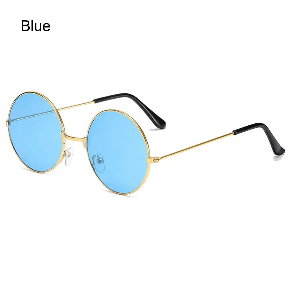Fashion Retro Black UV400 Protection Shades Sun Glasses Trendy Small Round Sunglasses for Women Men Metal Frame For Travel Beach