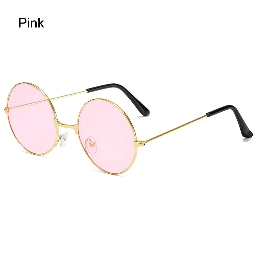 Fashion Retro Black UV400 Protection Shades Sun Glasses Trendy Small Round Sunglasses for Women Men Metal Frame For Travel Beach