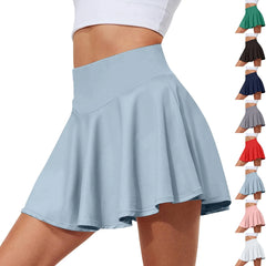 Women'S Stretch Yoga Skirt Printed Athletic Shorts Lightweight High Waisted Skirt With Pockets Women'S Simple Sports Skirt