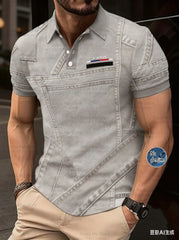 2026 Plus Size Mens NO DENIM 3D Golf Polo Shirt Simple Business Short Sleeve lapel Polo Shirt Daily Party Men's Clothing