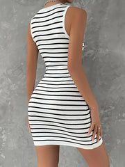 Fashion women's zipper waist knitted hip dress