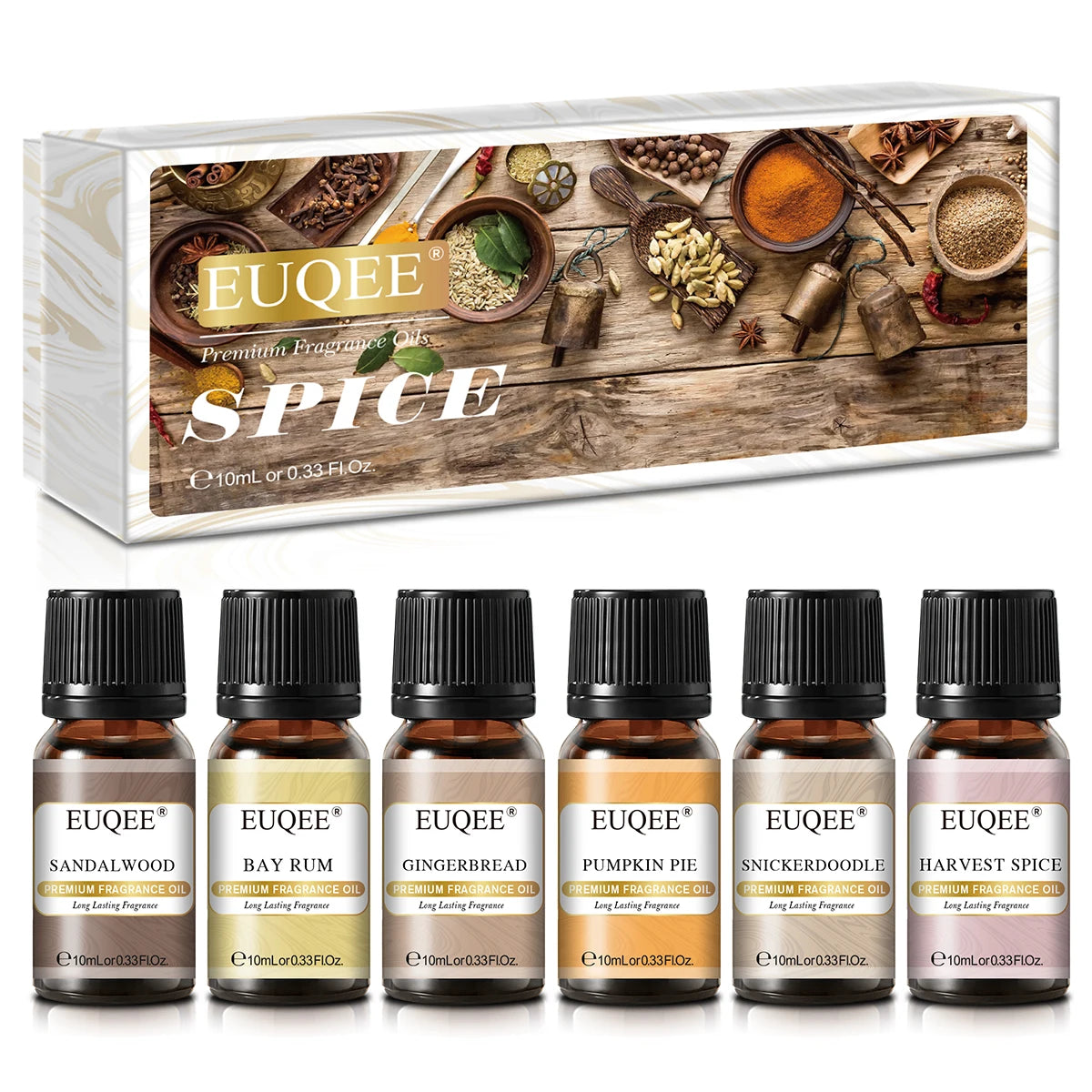 EUQEE 6pcs Fragrance Oils Set 10ml Aroma Oil Gift Box For Humidifier Diffuser Candle