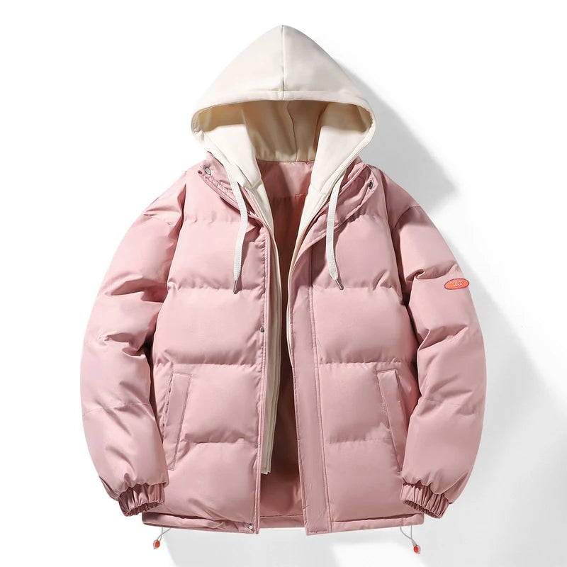 Fashion Men's Hooded Parka Jackets Thick Warm Outdoor Hip Hop Streetwear Casual Winter Quality Male Puffer Jacket Couple Coats