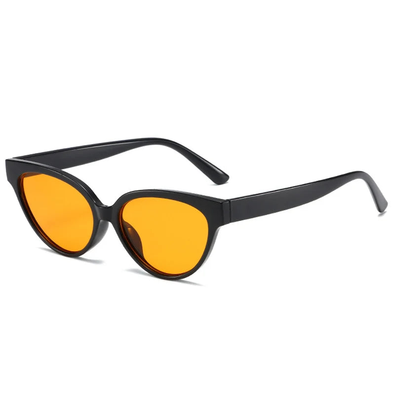 SO&EI New Small Cat Eye Jelly Color Sunglasses Women Fashion Gradient Shades UV400 Men Retro Trending Tea Sun Glasses