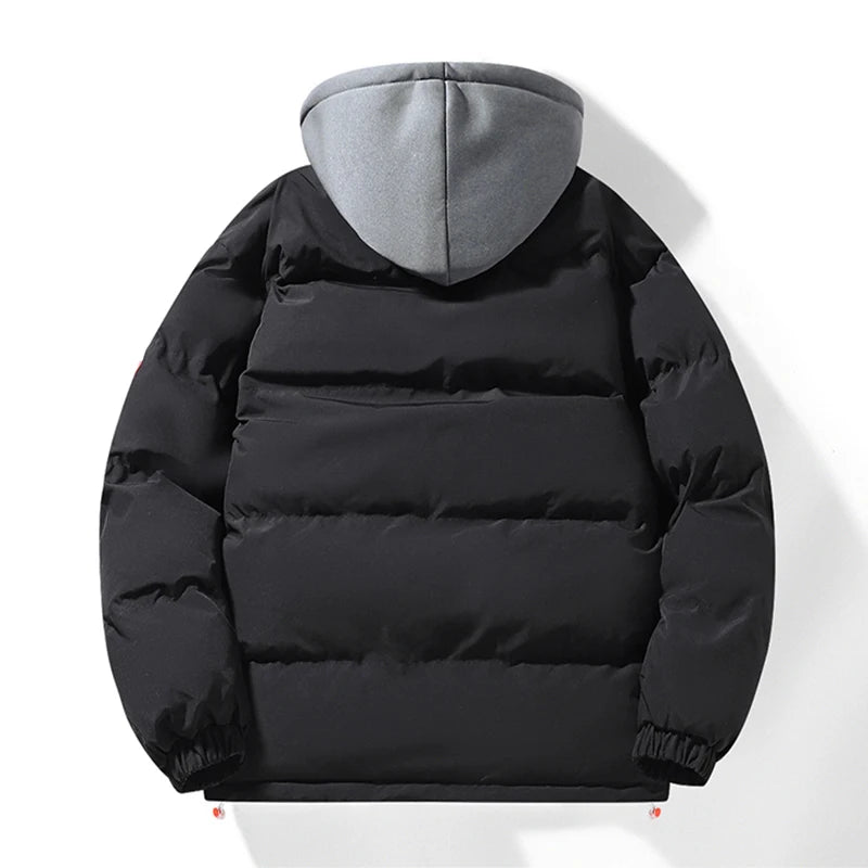 Fashion Men's Hooded Parka Jackets Thick Warm Outdoor Hip Hop Streetwear Casual Winter Quality Male Puffer Jacket Couple Coats
