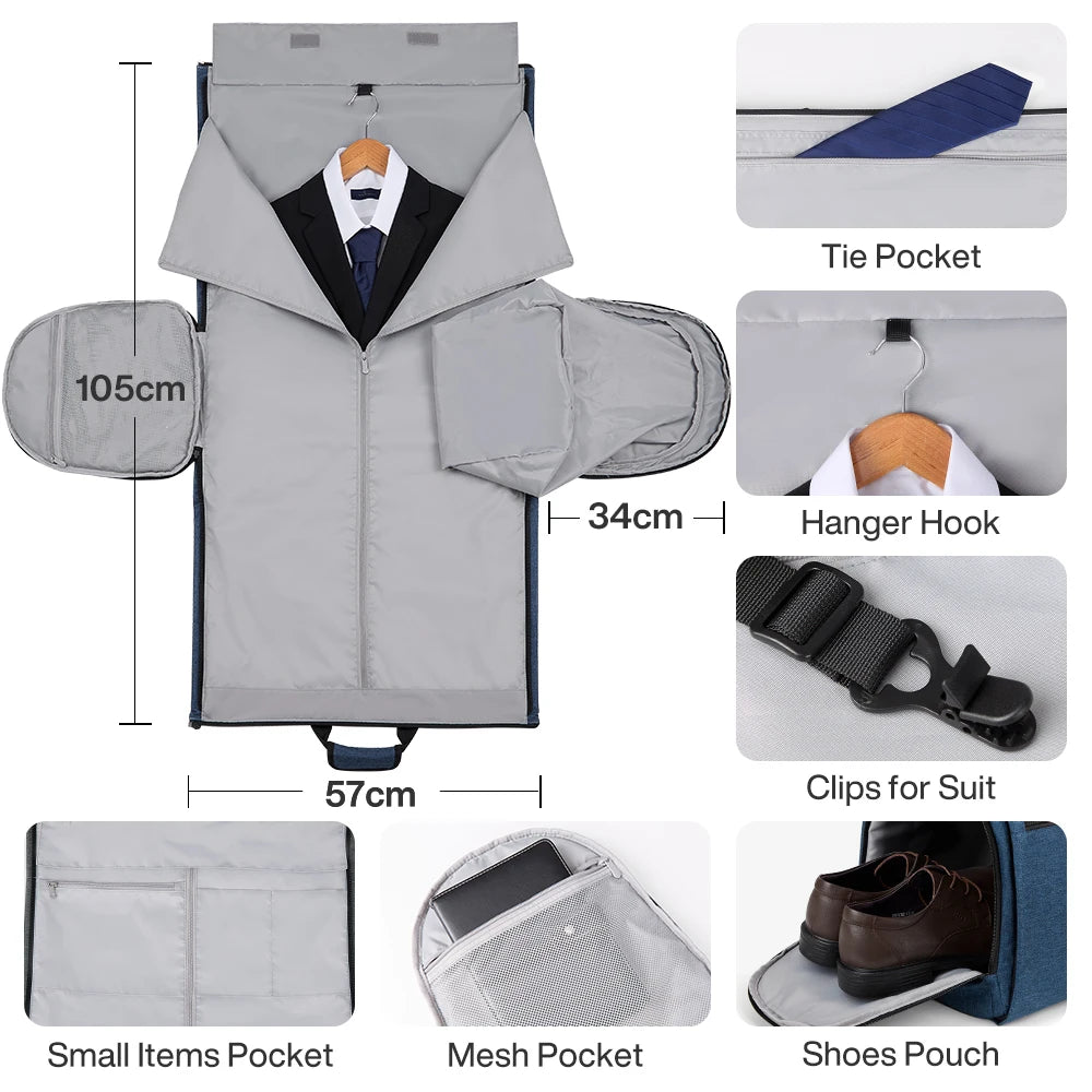 Mixi Carry On Garment Bag for Travel 56L Convertible Duffle Bag