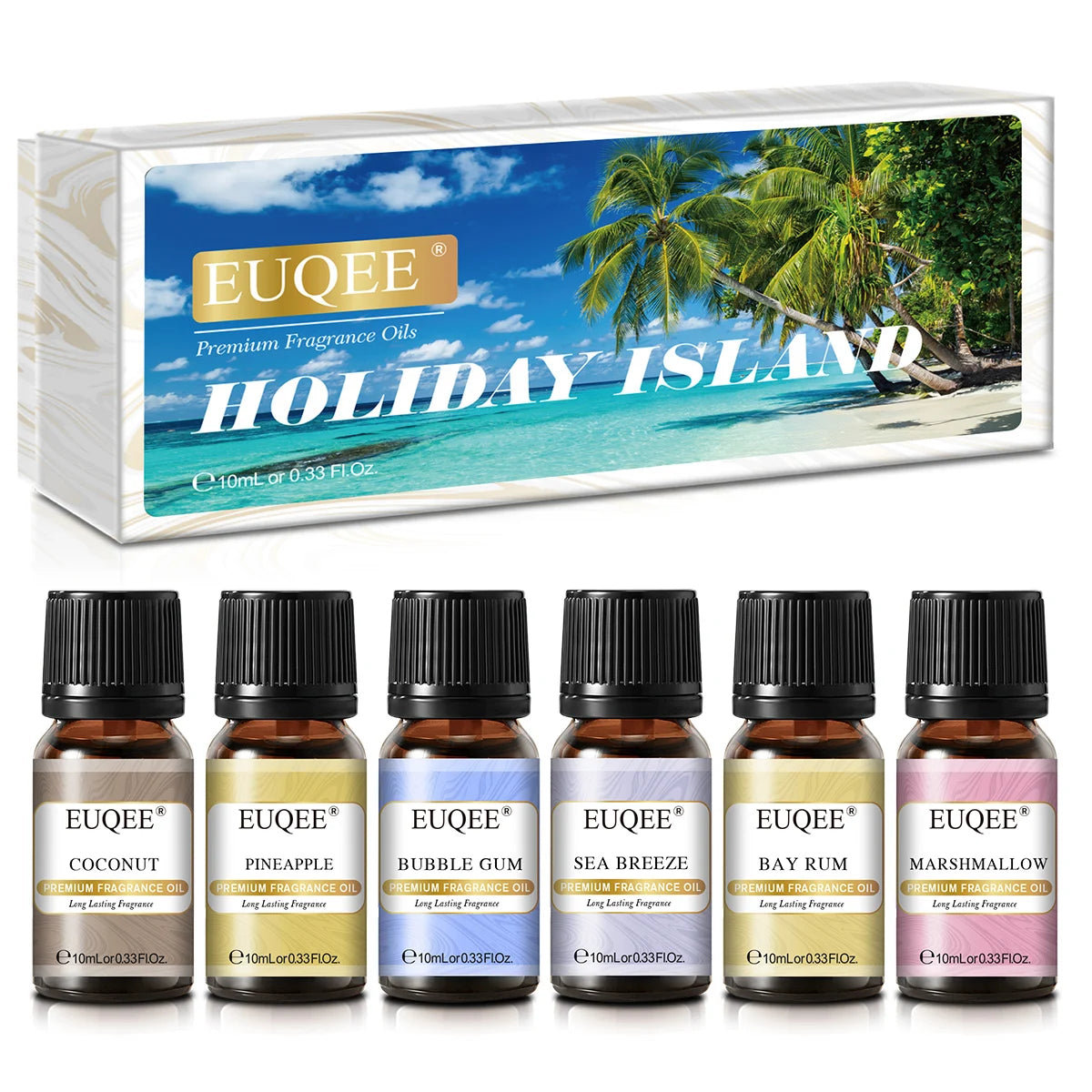 EUQEE 6pcs Fragrance Oils Set 10ml Aroma Oil Gift Box For Humidifier Diffuser Candle Soap Making Air Freshener