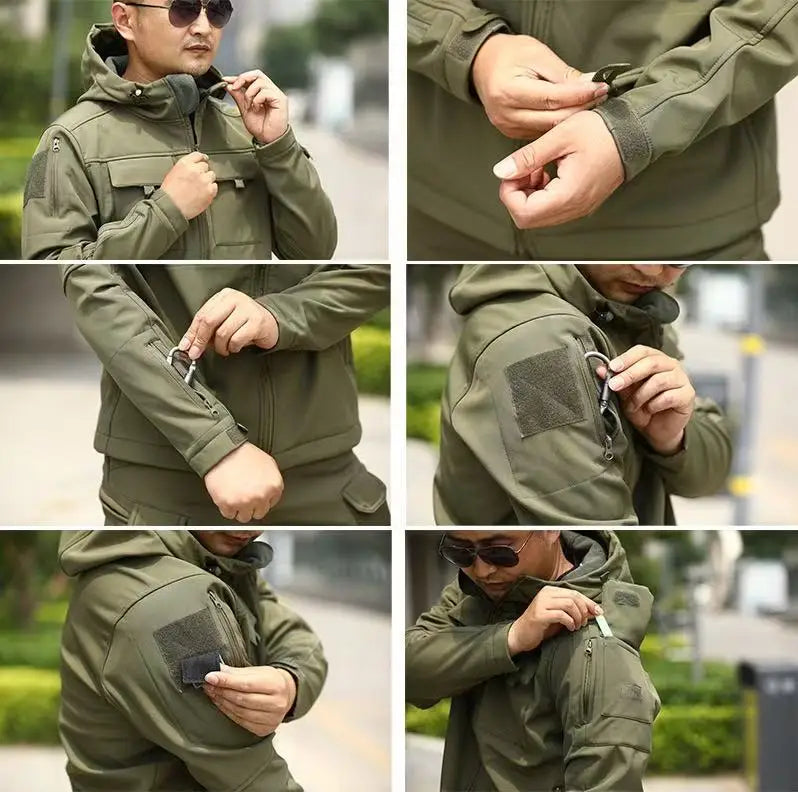Tactical Military Winter Autumn Fleece Parkas Cargo Jackets